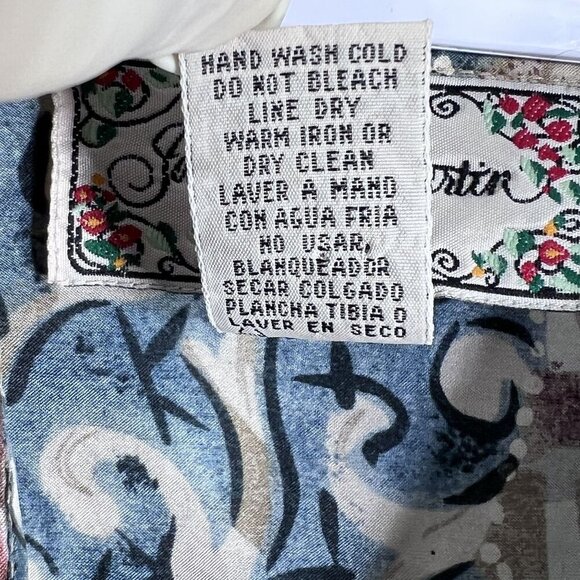 Jonathan Martin Womens S 100% Silk Button Up Blouse Abstract Print Southwestern - Picture 14 of 15